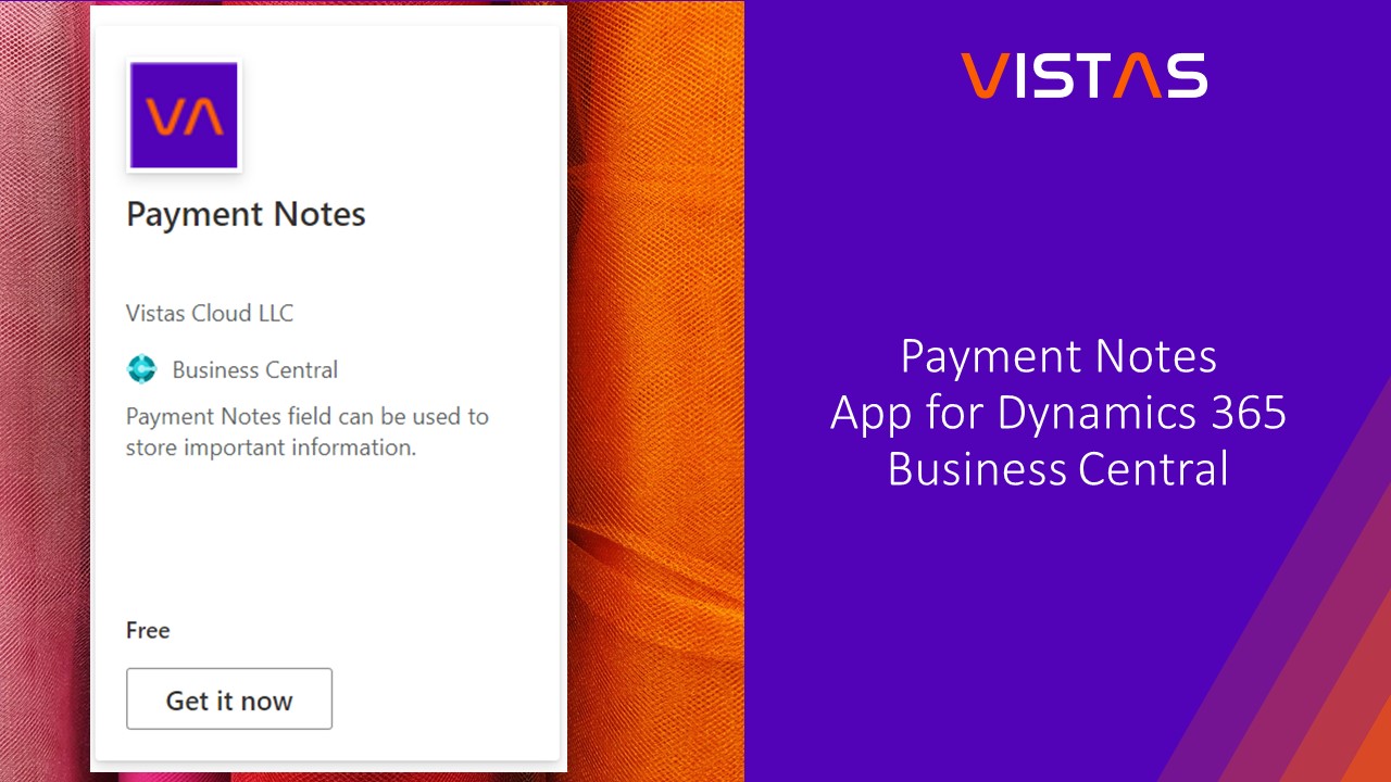 Payment Notes Field – App for Dynamics 365 Business Central